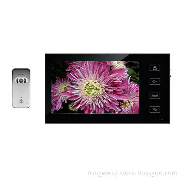 7-inch home automation system with touch key and 700TVL CMOS camera white and black